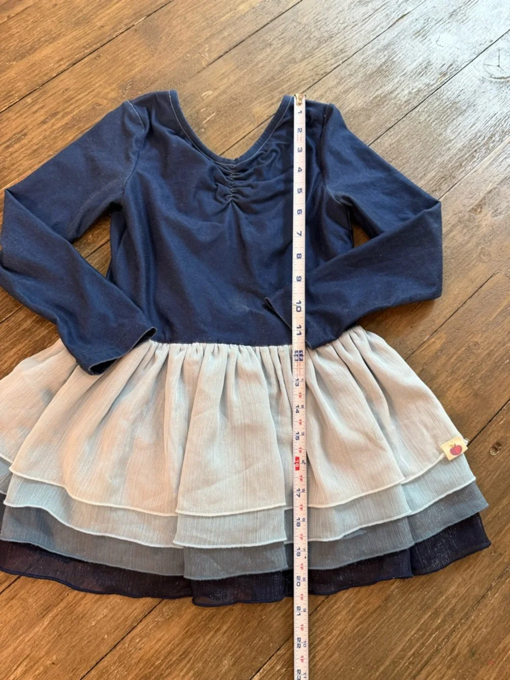 Cheeky Plum Girls 5T Navy Blue Long Sleeve Ballet Dance Leotard Tutu Dress